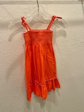 Bright Orange Smocked Sundress with Dress with Straps